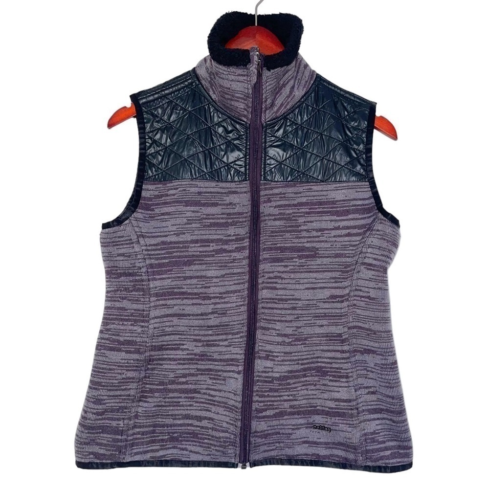 Oakley reversible vest sherpa quilted down heather purple black women’s small